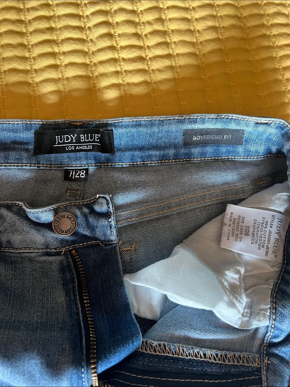 Judy Blue Light Blue Distressed Boyfriend Jeans